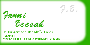 fanni becsak business card